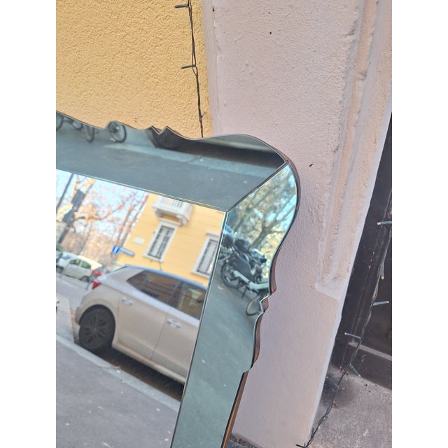 Wall Mirror in Sage Green Glass by Pietro Chiesa for Fontana Arte, 1940s For Sale - Image 10 of 12