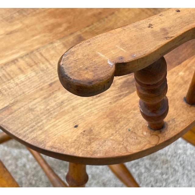 Folk Art Quilted Maple Windsor Slat Back Style Wood High Chair for Baby or Child For Sale - Image 11 of 11