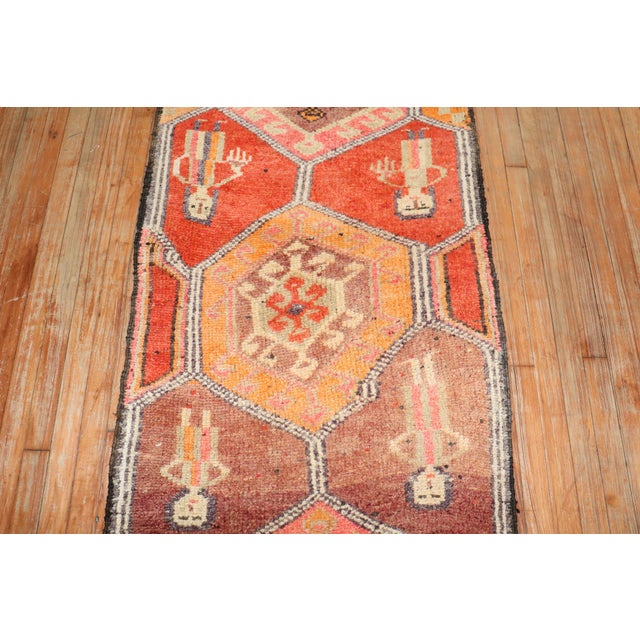 Vintage Zabihi Collection Funky Tribal Turkish Runner - 2'10" x 10'3" For Sale In New York - Image 6 of 10