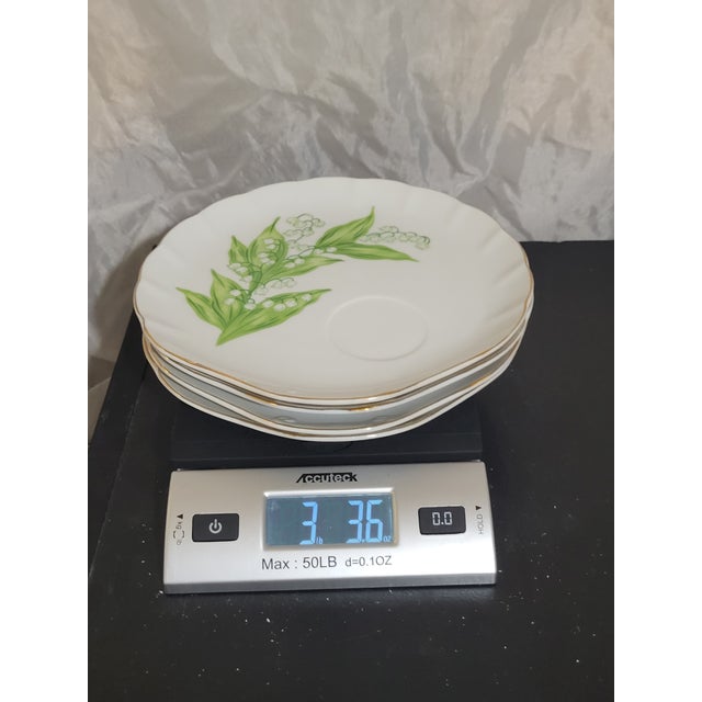 Vintage Lily of the Valley Porcelain Saucers - Set of 4 For Sale - Image 9 of 10