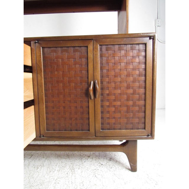Wood 1970s Two-Piece Sideboard with Display Shelf by Lane - 2 Pieces For Sale - Image 7 of 12