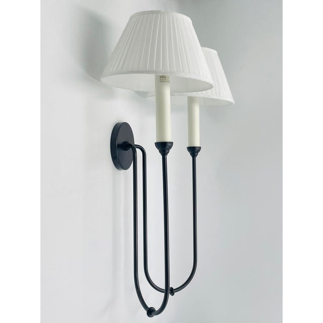 Visual Comfort Amber Lewis Ingela Double Sconce by Visual Comfort With Shades For Sale - Image 4 of 17