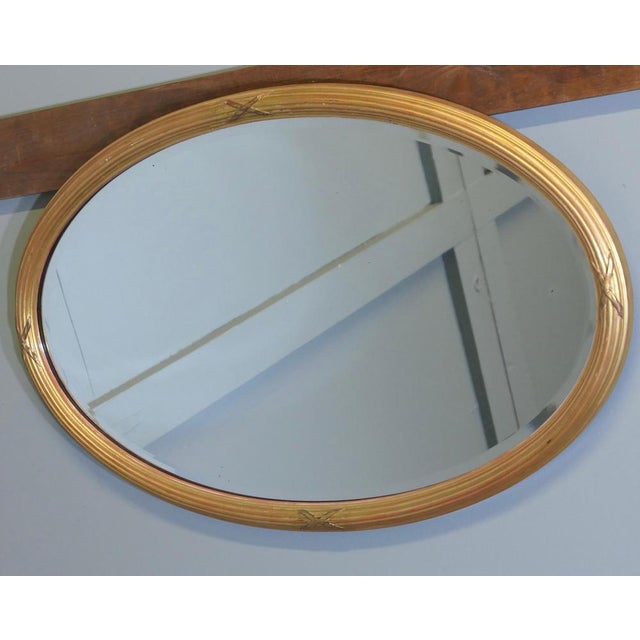 Large Italian Gilt Oval Mirror, 1900s For Sale - Image 6 of 7