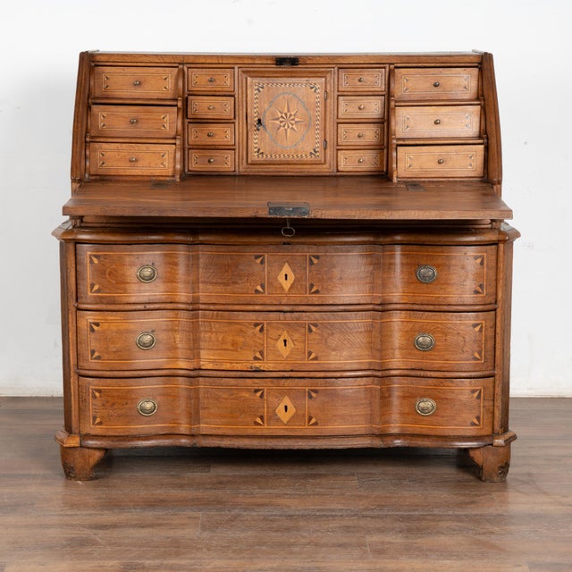 Early 19th Century Inlaid Oak Secretary Bureau From Denmark For Sale - Image 6 of 12