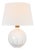 Thomas O'Brien by Visual Comfort Signature Ponteil 26" Table Lamp in Crackled Ivory with Linen Shade For Sale