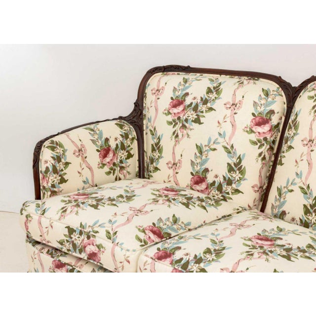 Louis XV Style Floral Upholstered Three-Seat Sofa For Sale In New York - Image 6 of 8