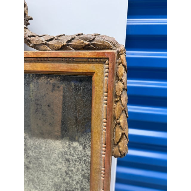 French Louis XVI Neoclassical-Style Carved Mirror With Classical Profile Medallion For Sale - Image 4 of 7