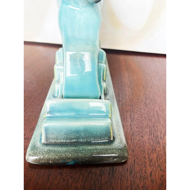 Vintage Mid Century Modern Art Deco Donkey Figurine Porcelain Ceramic by Beswick Blue Glaze For Sale - Image 4 of 8