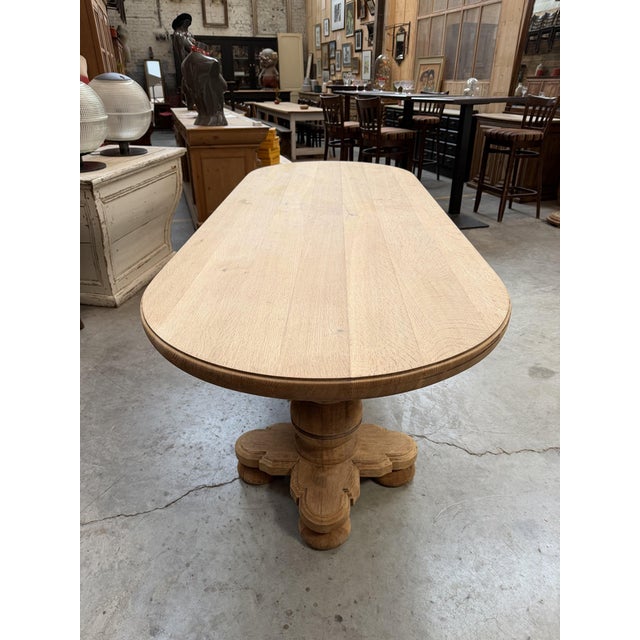 Oval Table in Solid Oak, 1960s For Sale - Image 6 of 11