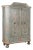 Original Blue Painted Pine Two Door Armoire Dated 1810 For Sale