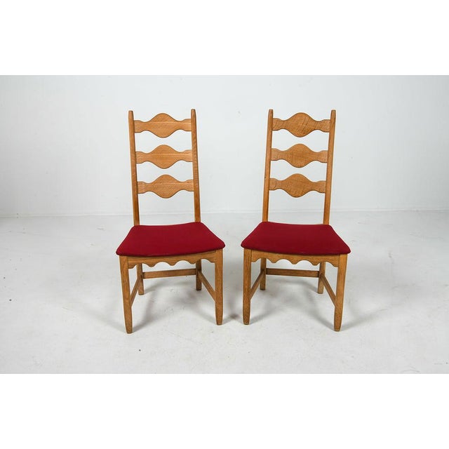 Wood Ten Oak Dining Chairs Attributed to Henning Kjaernulf - 1970s For Sale - Image 7 of 10