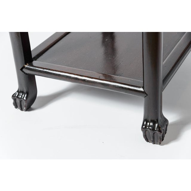 Wood Oriental Stands With Marble Inserts-A Pair For Sale - Image 7 of 7