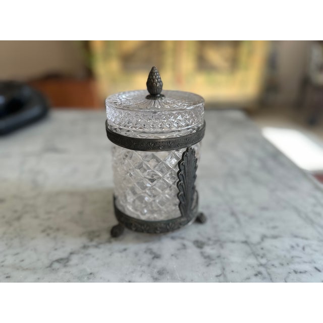 This exquisite lidded jar, which could also serve as a bonbonnière or sugar bowl, is crafted from approximately 1 kilogram...