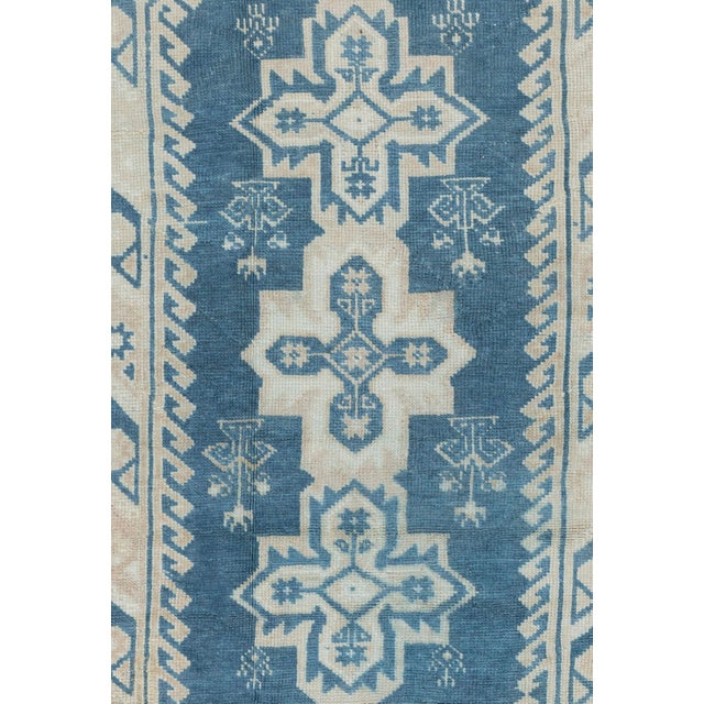 Vintage Circa 1940 Blue Turkish Oushak Hand Knotted Wool Rug 3ft 2in X 5ft 7in For Sale In New York - Image 6 of 8