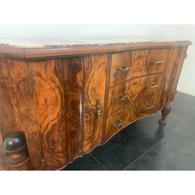 1930s Art Deco Rosewood & Marble Dining Room Set, 1930s, Set of 10 For Sale - Image 5 of 16