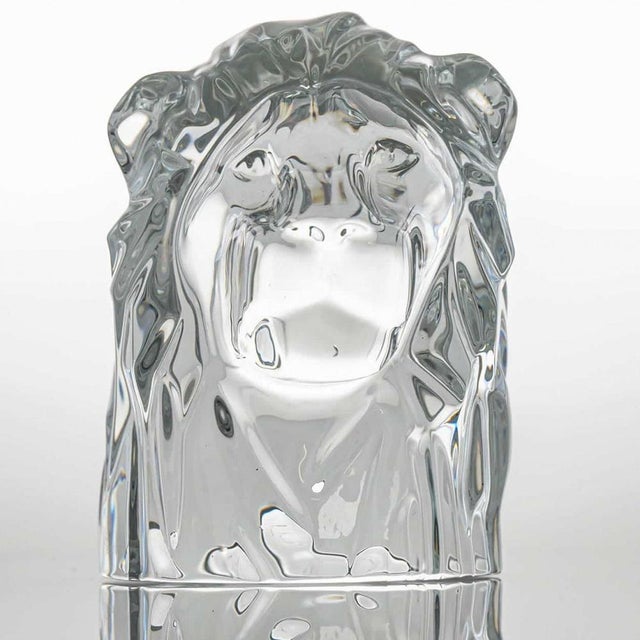 Large Crystal Lion's Head from Baccarat, France, 1990s For Sale - Image 3 of 8
