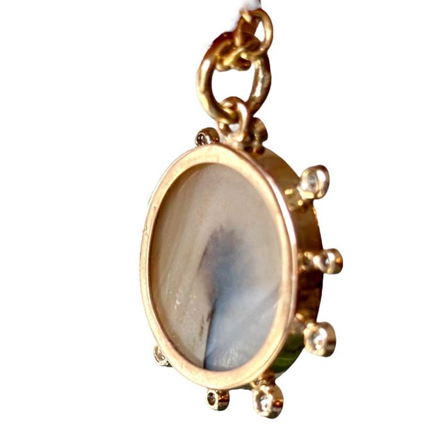 Dendritic Pendant With Diamonds & 14k Gold For Sale - Image 12 of 12