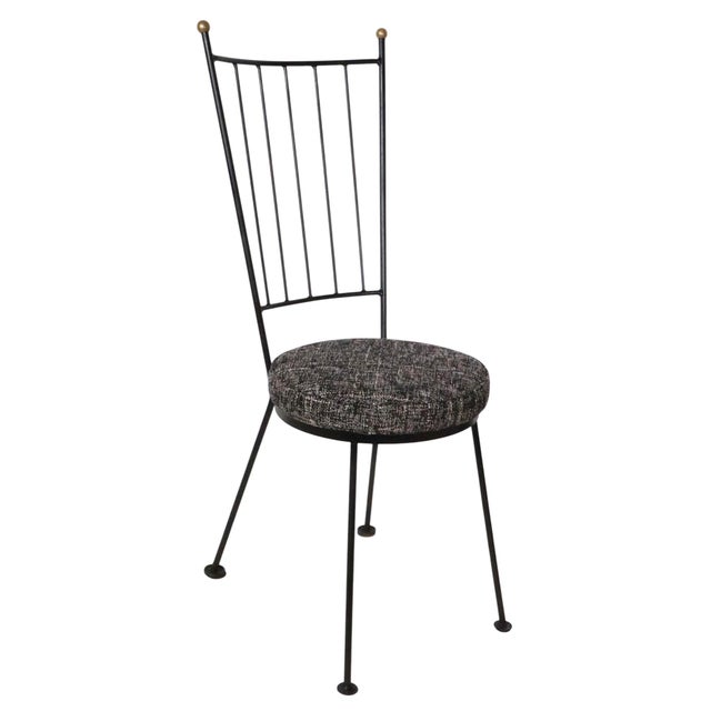 Pr. Mid Century Wrought Iron Side Chairs After Mathieu Mategot C. 1950's For Sale - Image 12 of 16