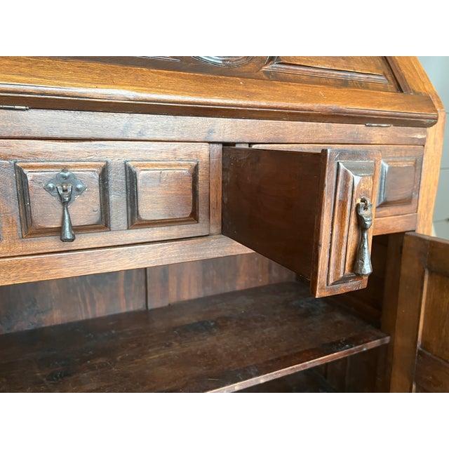 Late 19th Century Spanish Walnut Bureau Bookcase ‘Secretaire’ For Sale - Image 10 of 13