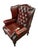 English Chesterfield Wingback Chair with Ottoman, Set of 2 For Sale - Image 3 of 11