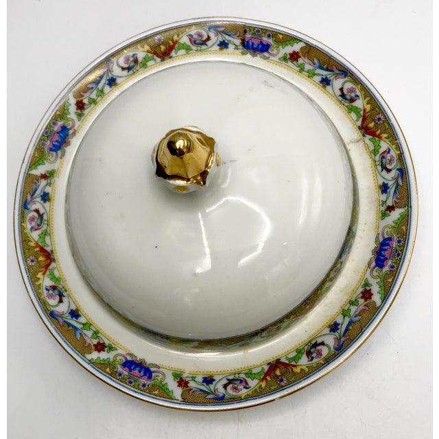 Art Deco 1920s Koenigszelt Silesia Dome Covered Bone China Serving Dish For Sale - Image 3 of 7