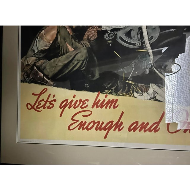 1940s Original Norman Rockwell Let's Give Him Enough and on Time 1942 Ww2 Large Poster For Sale - Image 5 of 7