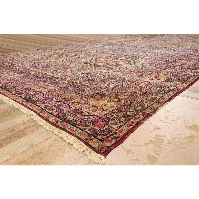 Signed Late 19th Century Persian Kermanshah Rug, 12'09 X 22'01 For Sale - Image 9 of 11