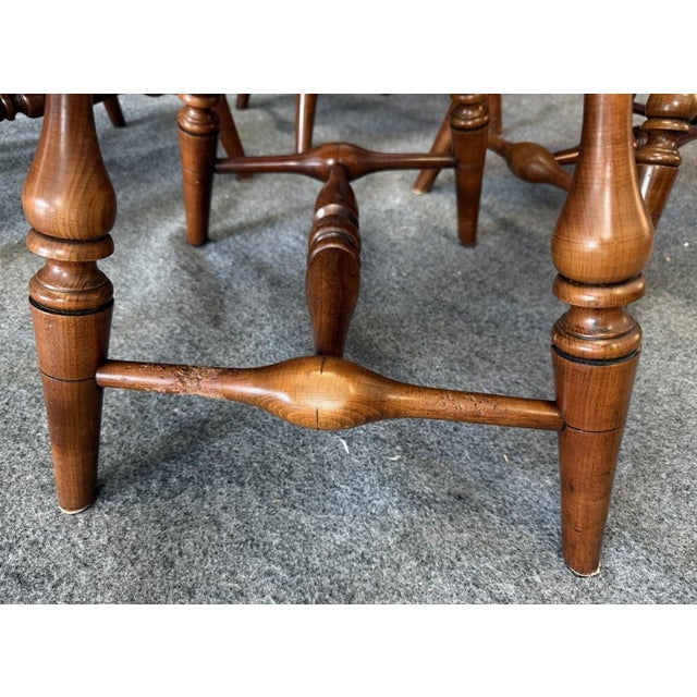 Late 20th Century Set of 6 Frederick Duckloe & Bros. Colonial Reproductions Collection Spindle Back Dining Chairs For Sale - Image 12 of 13