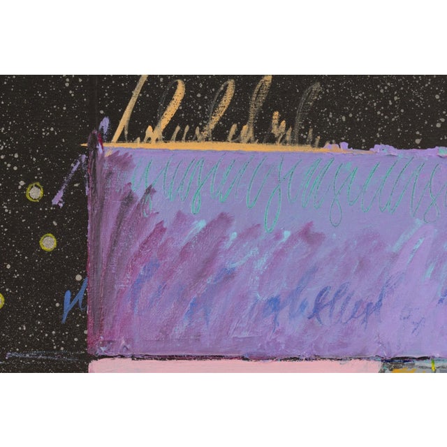 Postmodern Karen Egren – Untitled 1983 Signed Acrylic on Canvas Memphis Postmodern Painting For Sale - Image 3 of 8