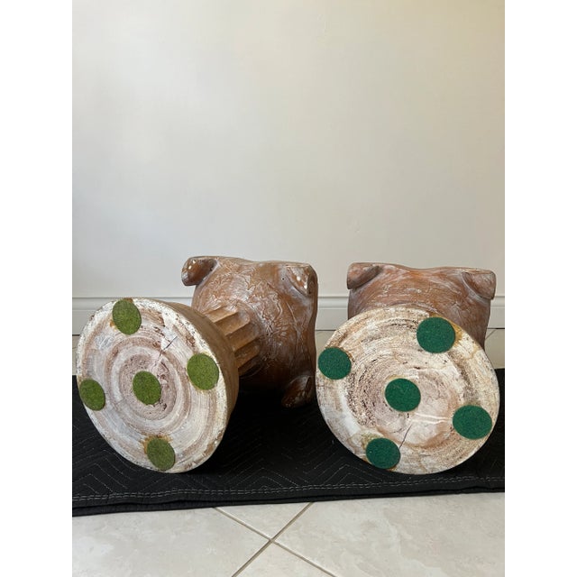 1980s Neoclassical Wood Column Side Tables - a Pair For Sale In Miami - Image 6 of 6