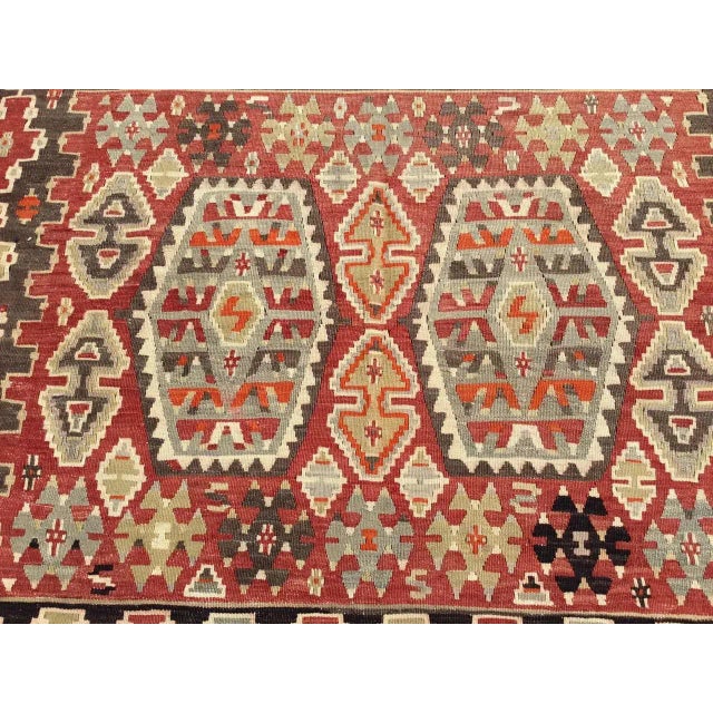 Vintage Rustic Turkish Kilim Rug - 74" X 144" For Sale - Image 4 of 9