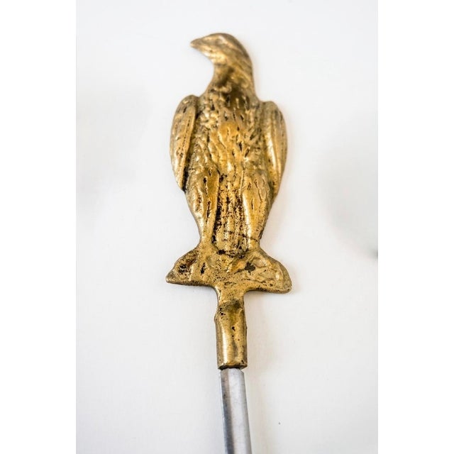 Vintage Turkish Figural Brass & Stainless Steel Shish Kebab Skewers - Set of 6 For Sale - Image 6 of 9