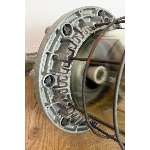 Large Industrial Cast Aluminium Cage Pendant Light from Zaos, 1970s For Sale - Image 16 of 18