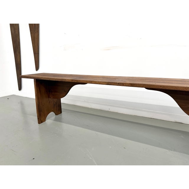 Large Pine Farm Bench, 1950s For Sale - Image 4 of 16
