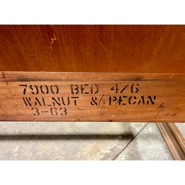 Vintage Mid Century Modern Kent Coffey "Perspecta" Walnut Headboard, Footboard, Full Bed Frame For Sale - Image 18 of 18