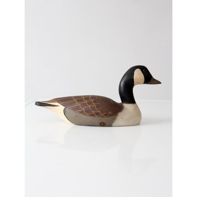 Mid 20th Century Vintage Hand Carved Painted Canada Goose Decoy For Sale - Image 5 of 17