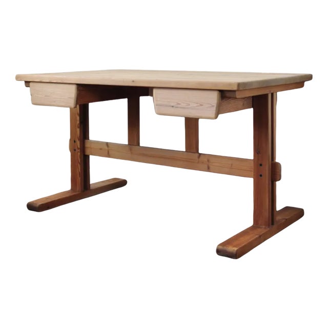 Scandinavian Modern Desk in Solid Pine, 1970s For Sale