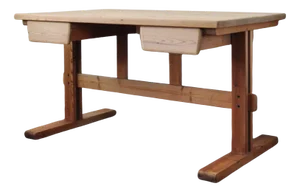 Scandinavian Modern Desk in Solid Pine, 1970s