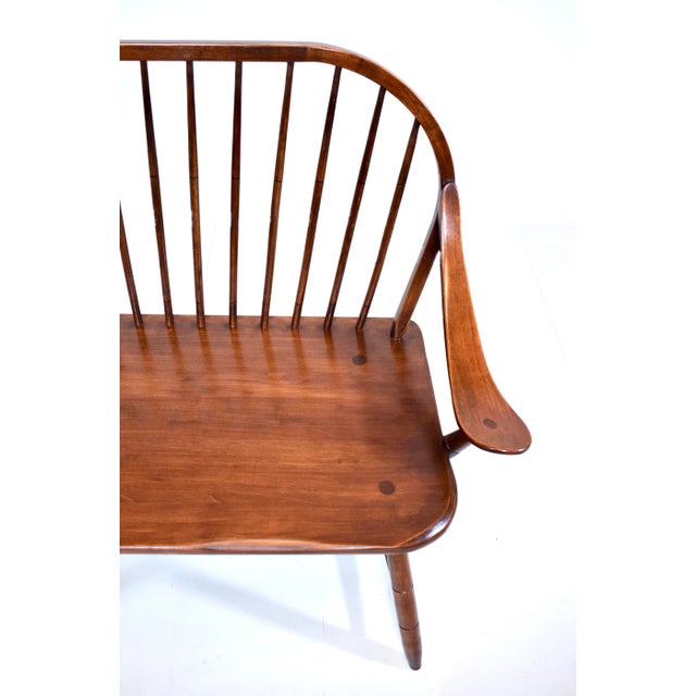Vintage Hale of Vermont Windsor Spindle Back Prosper's Bench or Settee For Sale - Image 4 of 13