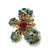 Traditional Bochic “Orient” Opal, Multi Sapphires & Ruby Brooch Set in 18k Gold & Silver For Sale - Image 3 of 4