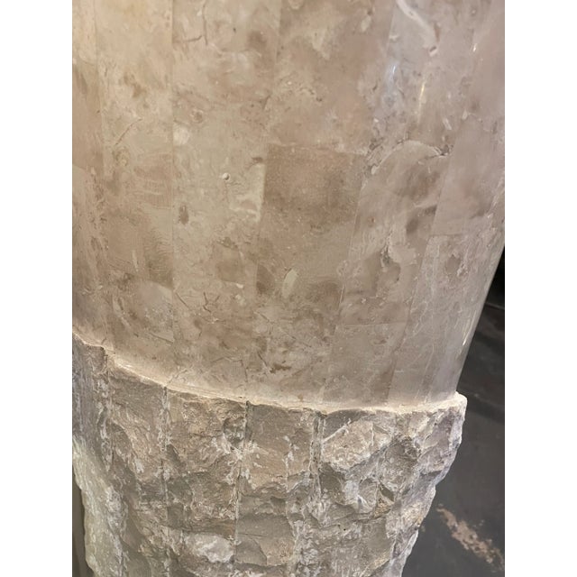 Stone Vintage Tessellated Post Modern Travertine Pedestal For Sale - Image 7 of 11