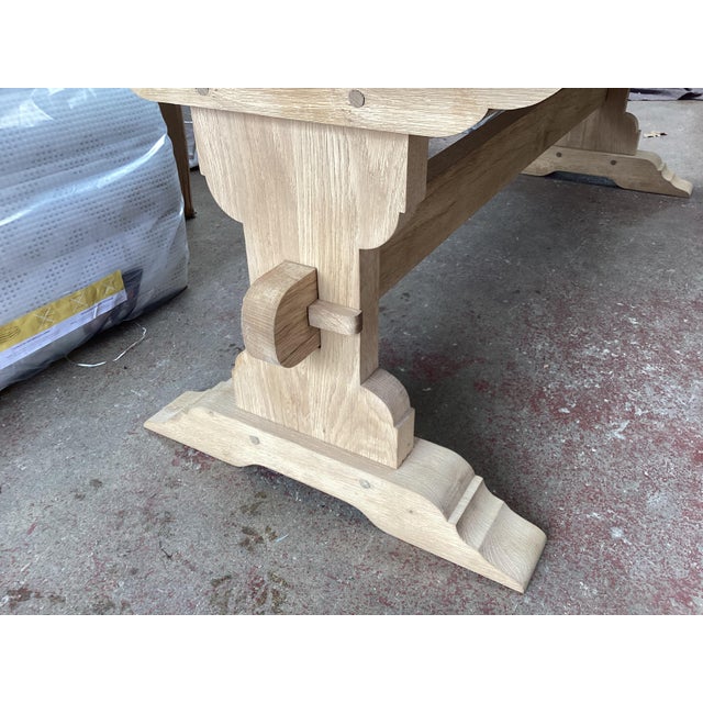 French French Weathered Solid Plank Oak Monastery Table For Sale - Image 3 of 13
