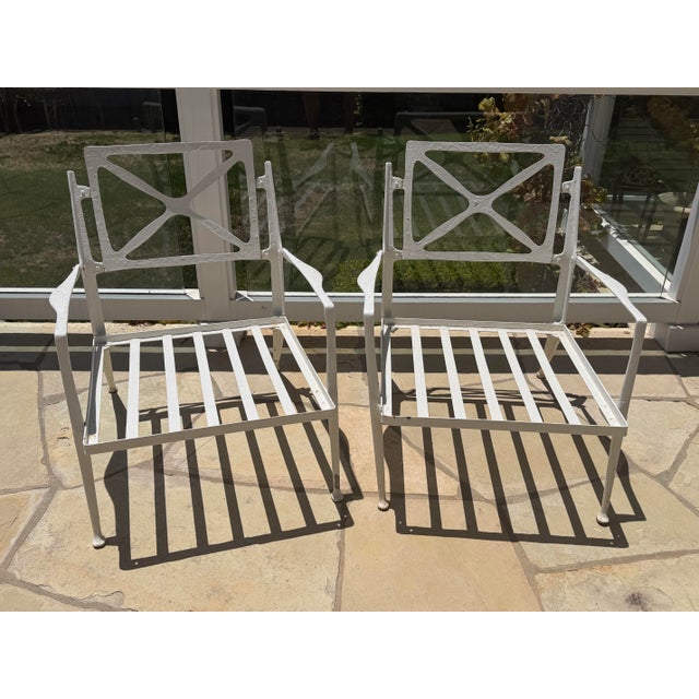 1950s Mid-Century Modern White Bel Air Patio Armchairs - a Pair For Sale - Image 12 of 12