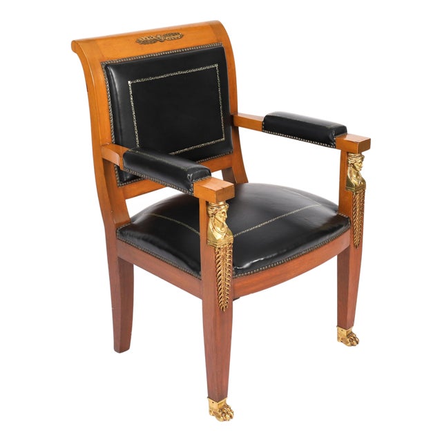 Antique 19th Century Empire French Desk Chair For Sale