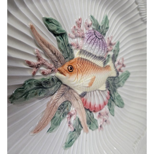 Mid-Century Modern Vintage MCM Fitz and Floyd Sea Life Plate Fish For Sale - Image 3 of 4