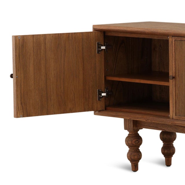 Turned Leg Reeded Four-Door Sideboard Credenza For Sale In Los Angeles - Image 6 of 8