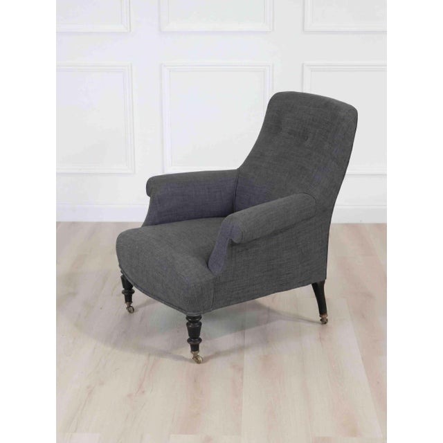 Traditional Early 20th Century French Grey Armchair, Circa 1910 For Sale - Image 3 of 7