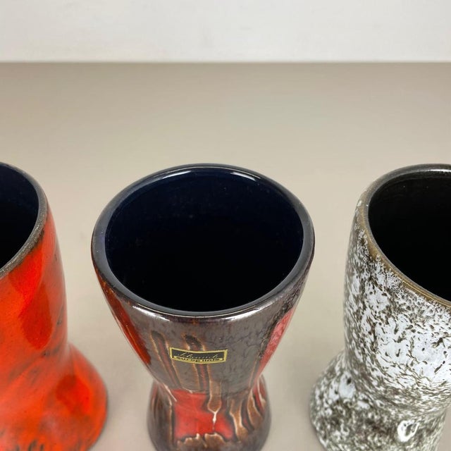 Vintage Pottery Fat Lava Vases attributed to Scheurich, Germany, 1970s, Set of 4 For Sale - Image 12 of 18