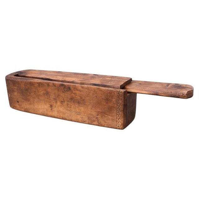 Antique Swedish Folk Art Birch Box with Sliding Lid, 1752 For Sale - Image 9 of 9