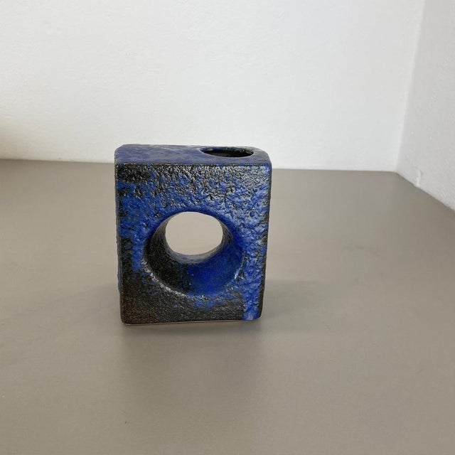 1970s Brutalist Cubic Hole Pottery Vase from Piet Vest Ceramics, 1970s For Sale - Image 5 of 18